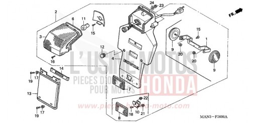 FEU ARRIERE NX650W de 1998